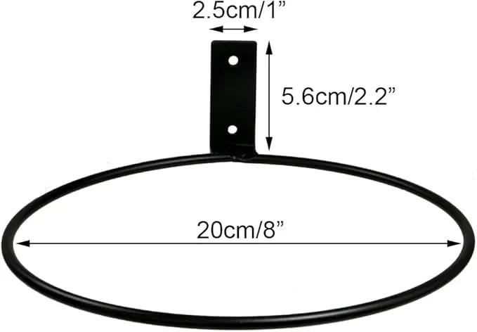 6 Pack 8in Flower Pot Holder Ring Wall Mounted Metal Planter Hooks Hangers Wall Bracket Wall Planter Hook (6, 8") by GreenHaven Gardens