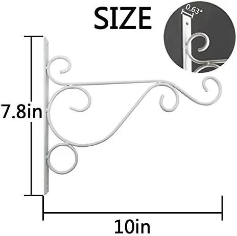 TIHOOD 4PCS Metal Plant Bracket Iron Wall Mount Lanterns Hangers for Hanging Bird Feeders, Lanterns, Wind Chimes, Planters, Outdoor Decoration Hooks (White) by GreenHaven Gardens