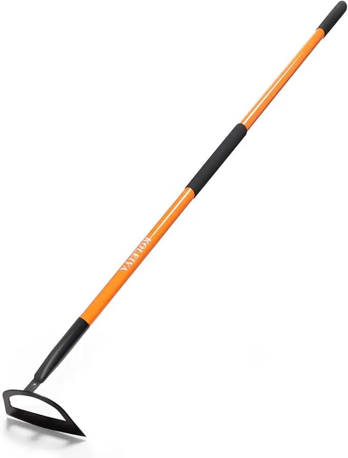 Garden Hoe,Garden Tools for Weeding,Hoe Garden Tool for Gardening Planting with Fiberglass Handle,57Inches,Orange by GreenHaven Gardens
