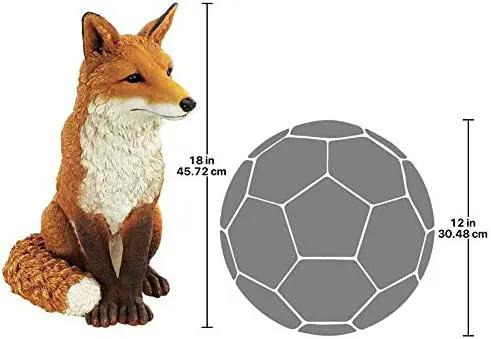 Design Toscano Simon The Woodland Fox Indoor/Outdoor Garden Statue for Patio, Pool or Lawn, 18 Inch Tall, Cast Stone Resin, Red Orange Paint by GreenHaven Gardens
