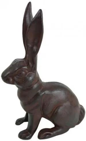 HomeOffice Cast Iron Sitting Bunny Rabbit Garden Statue Patio Yard Large Doorstop by GreenHaven Gardens