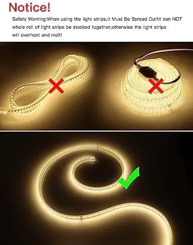 Outdoor LED Strip Lights,AC110V 65.6FT/20M LED Light Strip,IP65 Waterproof 3500K Flexible LED Rope Lights for Patio Backyard Garden Kitchen Lighting(65.6FT, Warm White) by GreenHaven Gardens