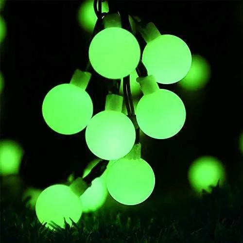 Globe Ball Fairy Lights, 50 LEDs 23ft/7M Solar Led Globe String Lights Waterproof with Two Lighting Modes for Garden Outdoor Party Christmas Decoration (Green) by GreenHaven Gardens