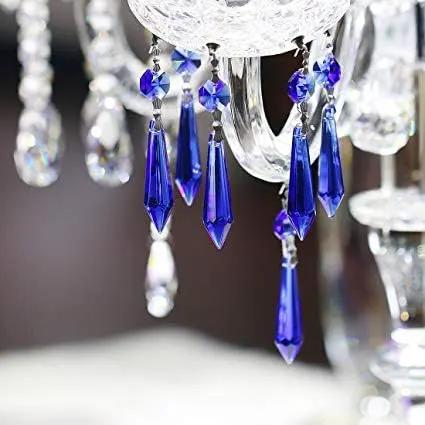 HDCRYSTALGIFTS 25pcs Blue Chandelier Crystals Replacement Chandelier Icicle Crystal Prisms Crystal Drop Prisms by GreenHaven Gardens