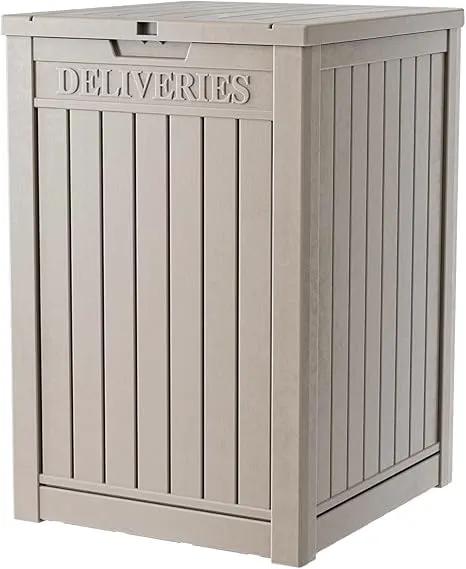DRATO 48 Gallon Package Delivery Box, Large Lockable Storage Box, Double-Wall Resin Outdoor Package Delivery and Waterproof Deck Box for Porch, Patios by GreenHaven Gardens