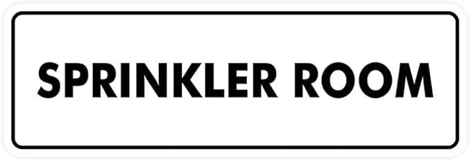 Signs ByLITA Standard Sprinkler Room Sign (White) - Large by GreenHaven Gardens
