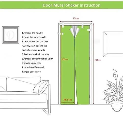 3D Door Stickers Murals - Stairs - Peel and Stick - Waterproof & Washable - Matt Finish - Geometric Pattern - Adults - 37.4" x 78.7" by GreenHaven Gardens