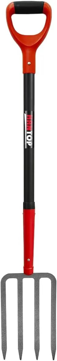4-Tine Pitch Fork Garden Digging Fork Spading Fork Heavy Duty Pitchfork for Gardening Potato Fork, 43 inches by GreenHaven Gardens