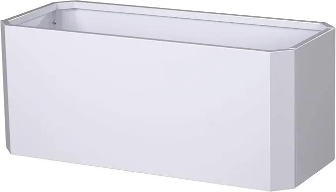 Steel Planter Box-36"x15"x15"-Large Rectangular Planter-Outdoor Indoor-White Matel Planter Box Heavy Duty Commercial Residential for Patio Porch Deck Home Backyard by GreenHaven Gardens