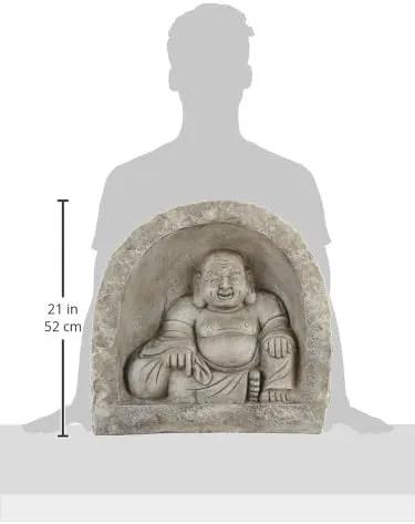 Design Toscano Great Sanctuary Grotto Asian Man Garden Niche Statue, 20 inches wide, 19 inches tall, Cast Stone Resin, Sandstone Finish by GreenHaven Gardens