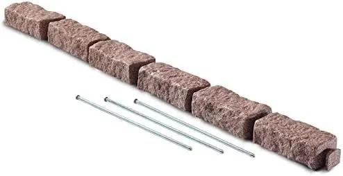 Beuta Landscape Edging | Garden Edging Border | Faux Stone Bricks for Lawn edging, Flower beds, Pathways & Yard Edging– 1 Pack | Each Section Has 6 Bricks 48"L x 4"W x 2.25"H | 3 Spikes |Cobblestone by GreenHaven Gardens