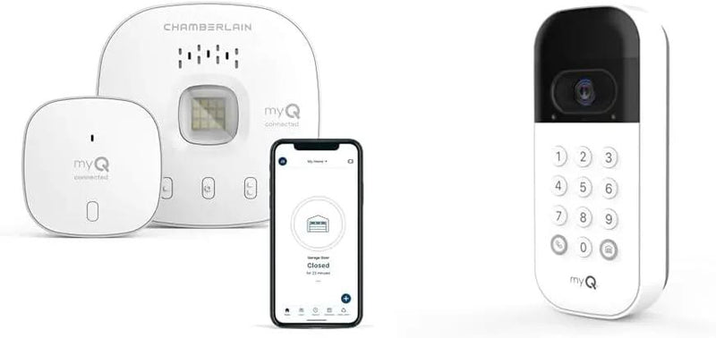 CHAMBERLAIN myQ Smart Garage Video Keypad & Garage Control w/Wide-Angle Camera, Customizable PIN Codes, Wireless Garage Hub/Sensor with Bluetooth, Smartphone Control, Works w Major Brand openers by GreenHaven Gardens