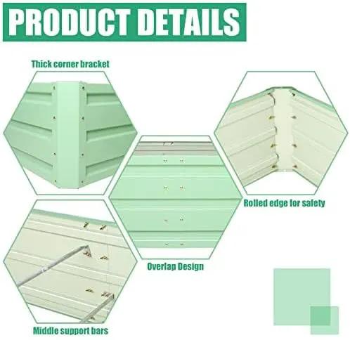 SnugNiture Galvanized Raised Garden Bed 8x4x2FT Outdoor Large Metal Planter Box Steel Kit for Planting Vegetables, Flowers by GreenHaven Gardens