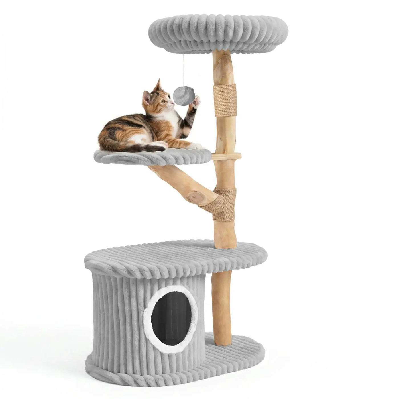 41-Inch Cat Tower with Real Wood Branches & Scratching Posts by DirectDeals