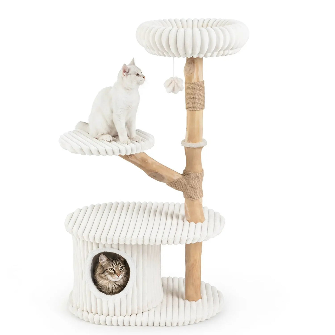 41-Inch Cat Tower with Real Wood Branches & Scratching Posts by DirectDeals