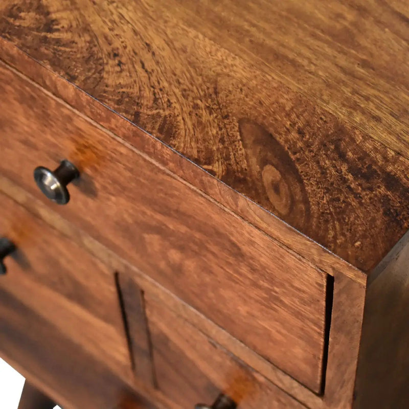 4 Drawer Multi Bedside Table - Chestnut by HouseOfZazla