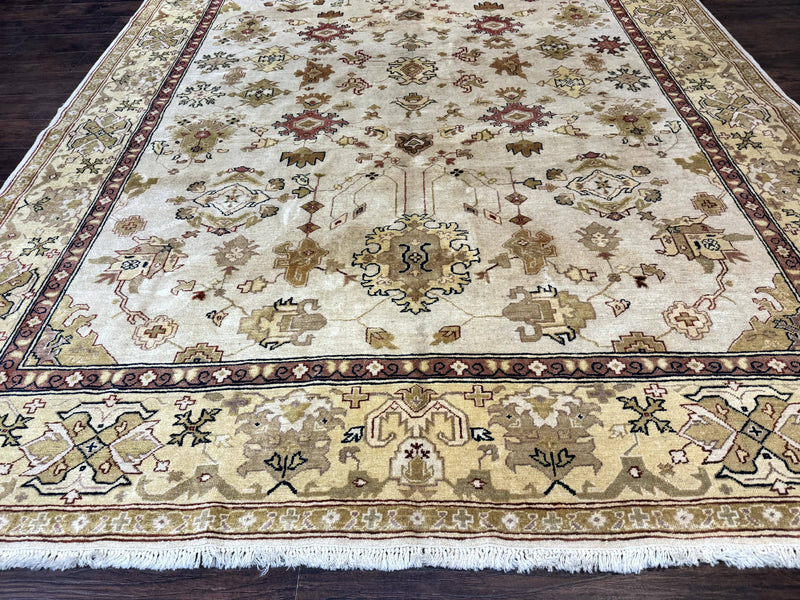 Turkish Oushak Rug 9x12, Oat Color, Wool Carpet by Jewel Rugs