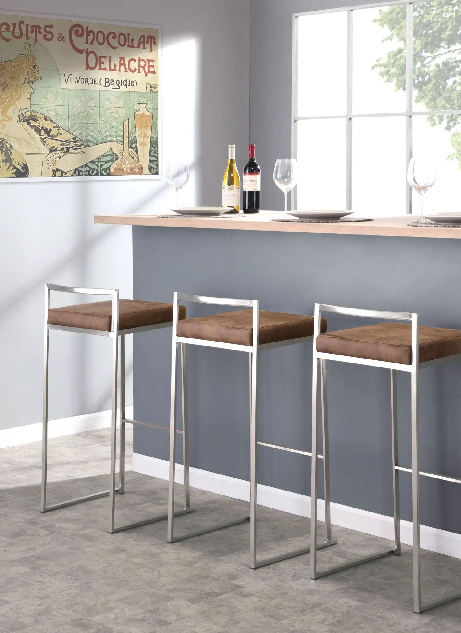 Fuji - Contemporary And Elegant Design Stackable Barstool by Unique Piece Furniture