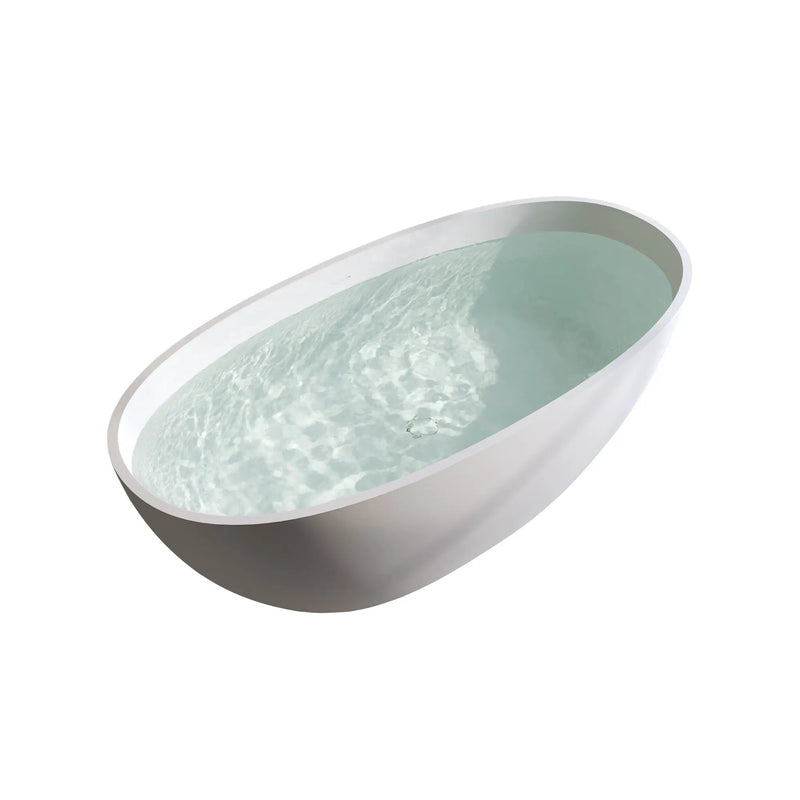 55" Solid Surface Matte Tub - Freestanding Soaking Bathtub by HouseOfZazla