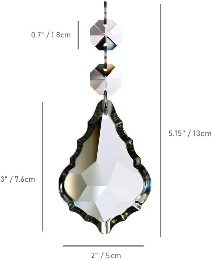 12pcs Crystal Chandelier Maple Leaf Prism Pendant Parts, 76mm Hanging Crystals Beads for Chandelier Wedding Decoration Clear by GreenHaven Gardens