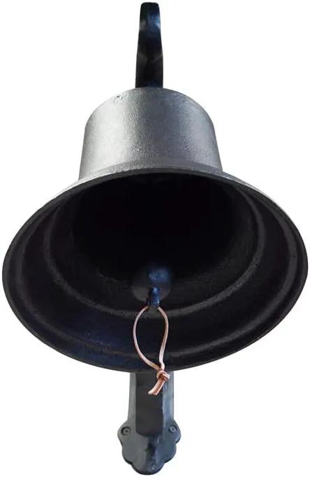 NACH Rustic Cast Iron Doorbell, Medium Door Bells for Homes, Classic Dinner Bell, Black Doorbell, 12.2 x 7.7 x 8.3 Inches, JS-90-096 by GreenHaven Gardens