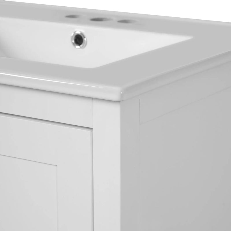 Bathroom Vanity With Integrated Undermount Ceramic Sink, 2 Doors And 1 Drawer, Soft Close Hinges