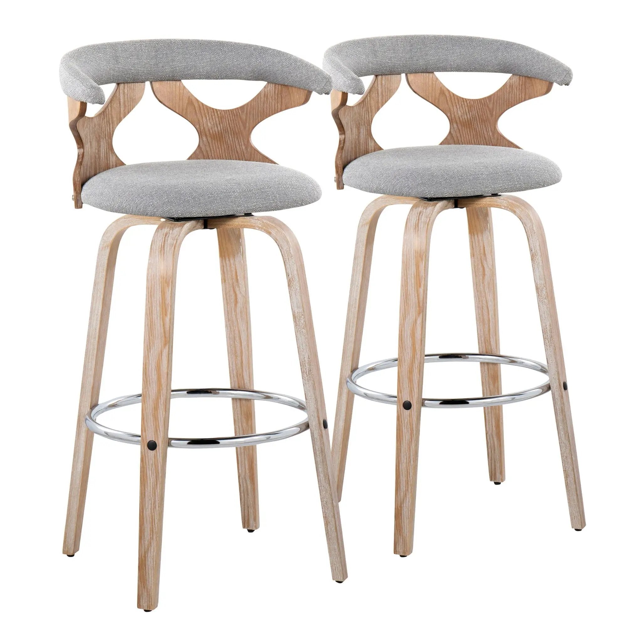 Gardenia - Contemporary Fixed Height Barstool With Swivel With Round Footrest (Set of 2) by Unique Piece Furniture