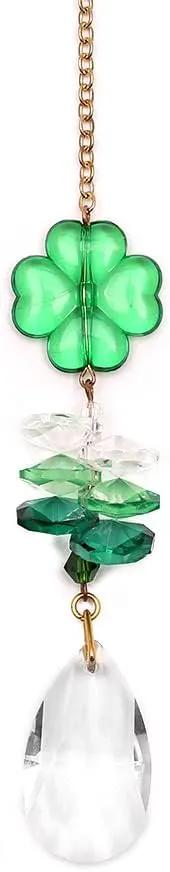 Crystal Hanging Decorations-Hanging Ornament Crystals with Leaf Clover Suncatchers with Crystal Ball for Home, Office, Garden and Festival Decoration by GreenHaven Gardens