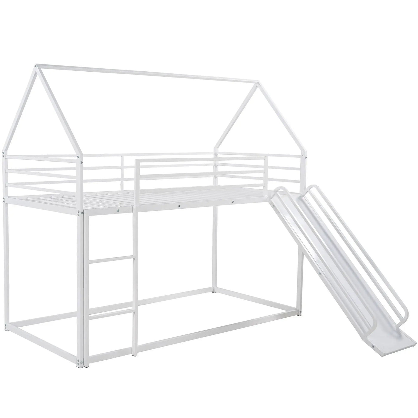 Twin Over Twin House Bunk Bed With Ladder And Slide by Unique Piece Furniture