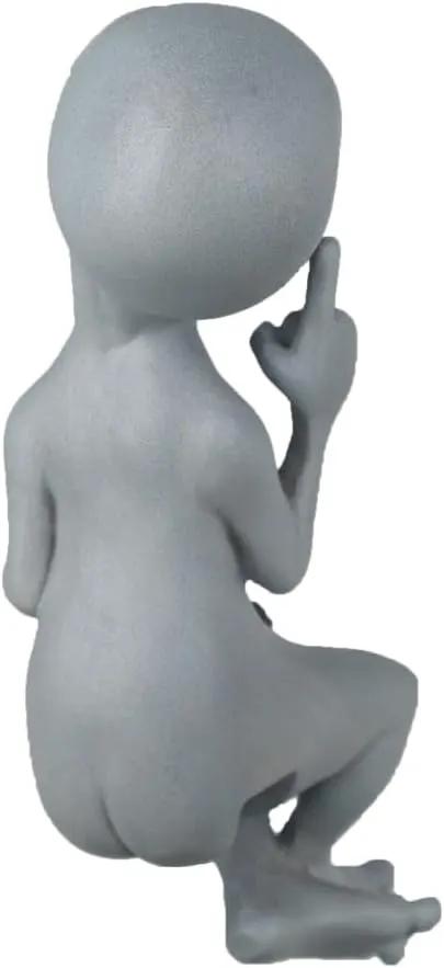 Andre' & Fritz Friendship “Origins” Alien and Gnome Garden Fence Sitter Statue | Poly-Resin 9" h x 3" w x 4" d Outdoor Décor (Origins - Fence Sitter) by GreenHaven Gardens