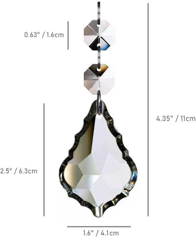 12pcs Maple Leaf Crystal Chandelier Prism Pendant Parts, 63mm Hanging Crystals Beads for Chandelier Wedding Decoration Clear by GreenHaven Gardens
