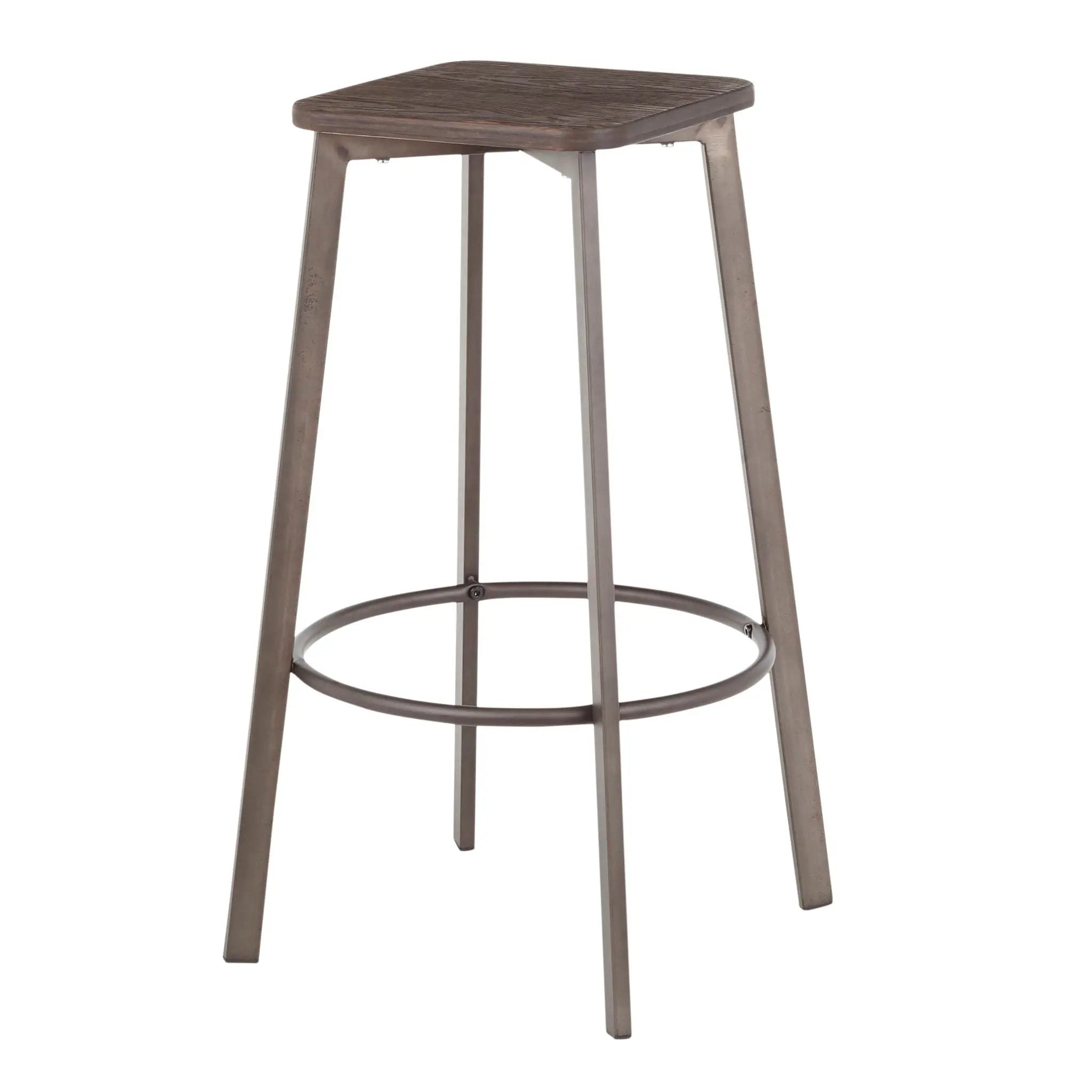 Clara - Industrial Square Barstool (Set of 2) - Espresso by Unique Piece Furniture