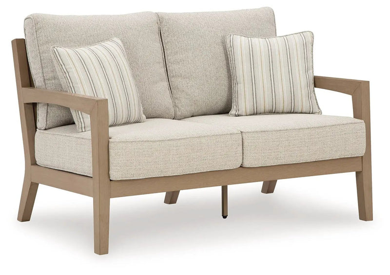 Hallow Creek - Loveseat With Cushion - Driftwood by Unique Piece Furniture