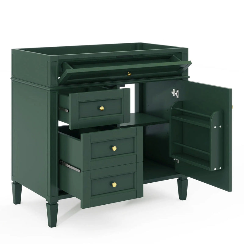 Bathroom Vanity With 2 Drawers and Tip-Out Storage Cabinet by HouseOfZazla