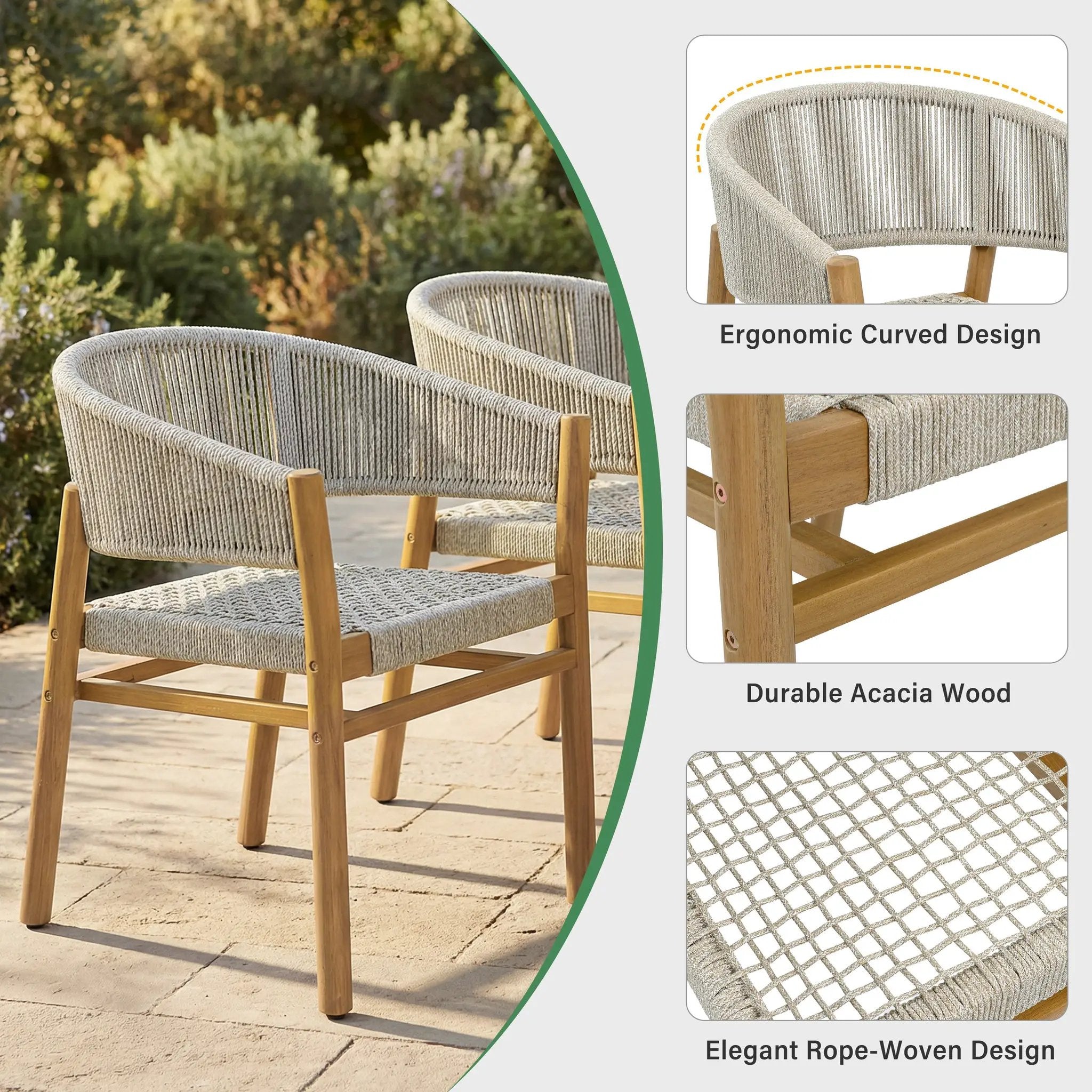 Outdoor Accent Chair Set 2 Person Seating Group by HouseOfZazla