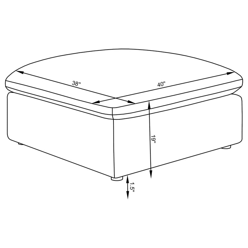 Hobson Square Upholstered Ottoman Ivory by Unique Piece Furniture