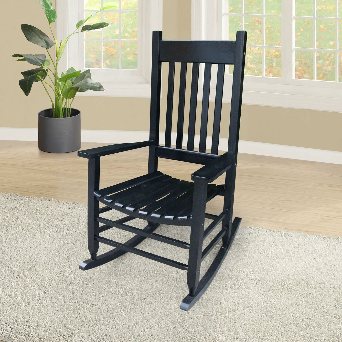 Classic Wooden Porch Rocker Chair Populus Wood Comfortable Design by HouseOfZazla