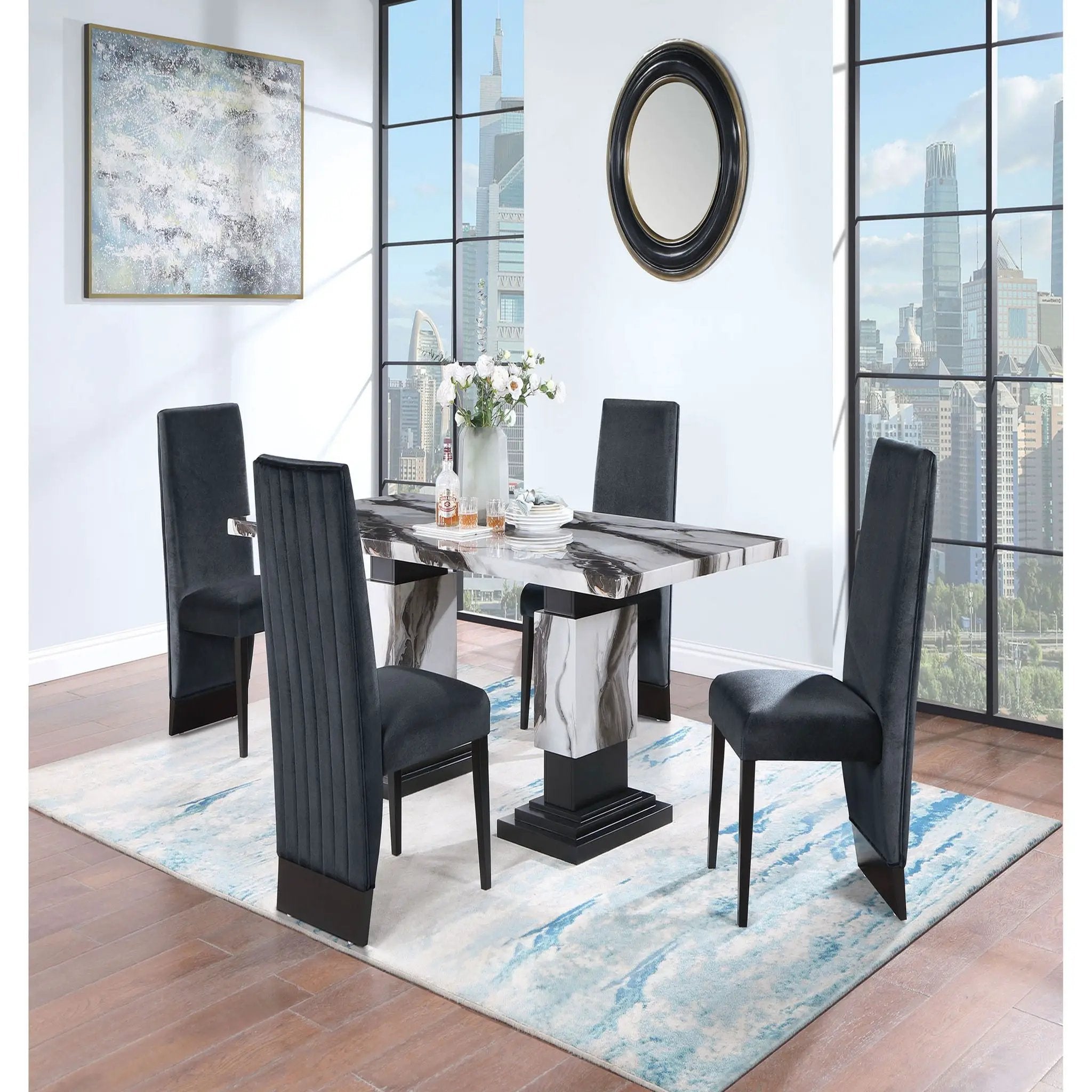 Stacey - Dining Table Set & 4 Chairs by Unique Piece Furniture