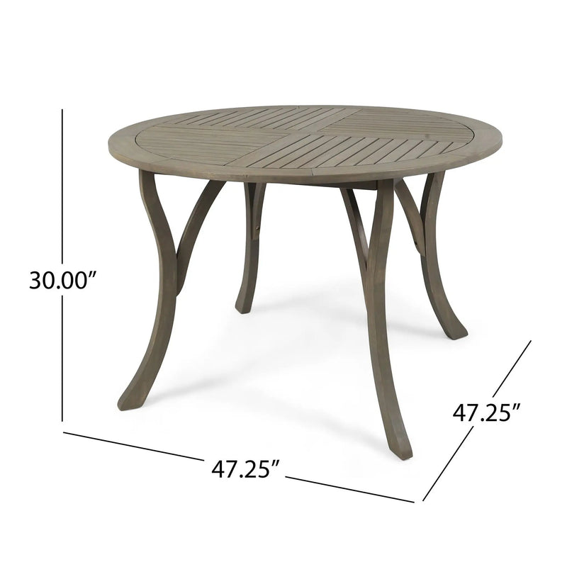 Hermosa Outdoor Acacia Wood Circular Dining Table by HouseOfZazla