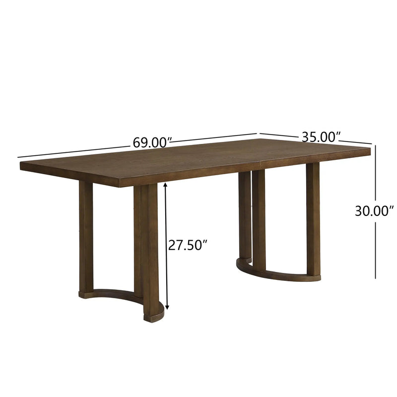 69 Inches Dining Table (Walnut) by HouseOfZazla