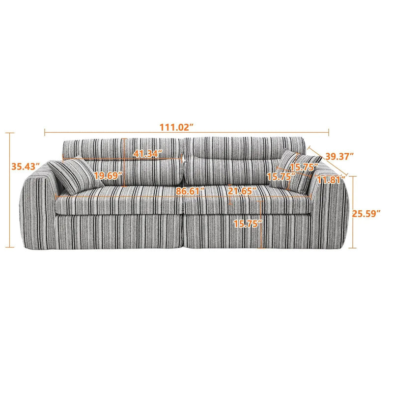 3 Seater, Couch With Throw Pillows For Living Room by HouseOfZazla