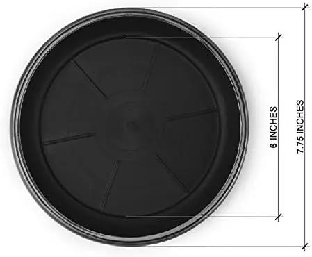 Decorative Heavy Duty Tray/Saucer (2 Pack) Rustic Medieval/French Country Look, Pot/Planter Base for Indoor/Outdoor Decor Use. Long Lasting, Reusable Light Weight (7 inches, Silver) by GreenHaven Gardens