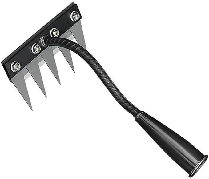 Gardening Hand Weeder Tool,Manual Weeder Tool with Detachable Blades, 4 Sizes High Carbon Steel Dual-Edge Design for Farm Garden Lawn Weed Removal, Soil Cultivation & Root Extraction (5 Tines) by GreenHaven Gardens