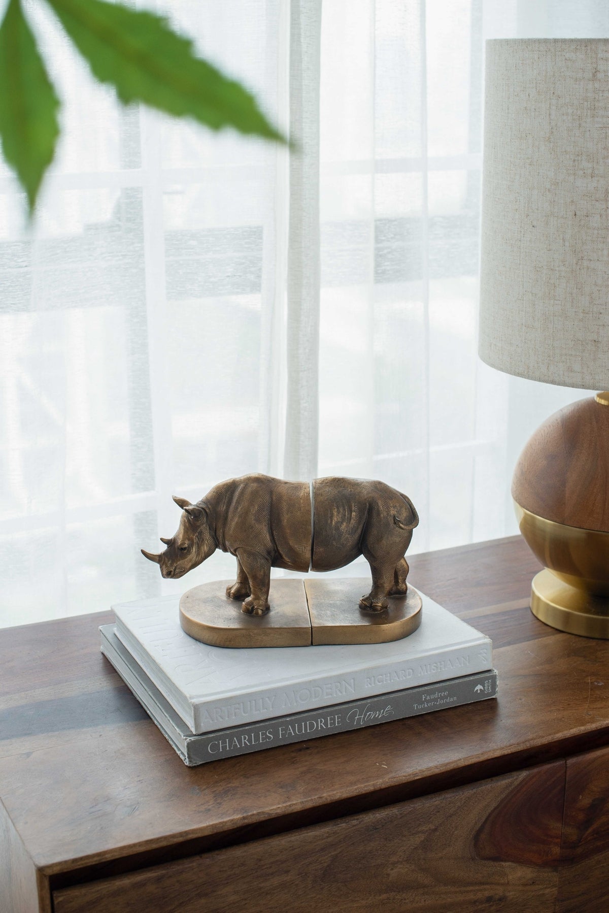 Set of 2 Rhino Bronze Bookends by HouseOfZazla