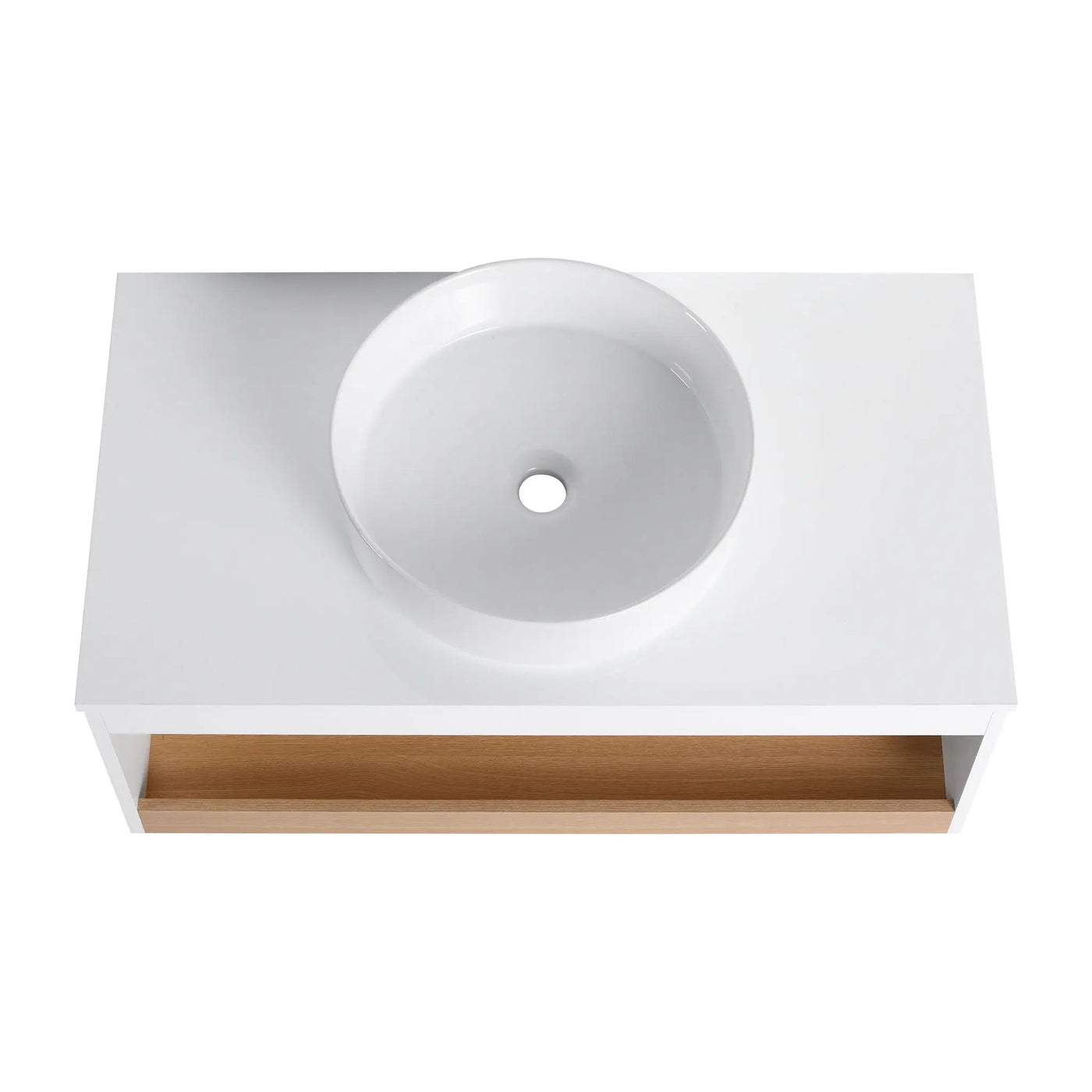 Floating Bathroom Vanity With Glossy Round Vessel Sink by HouseOfZazla