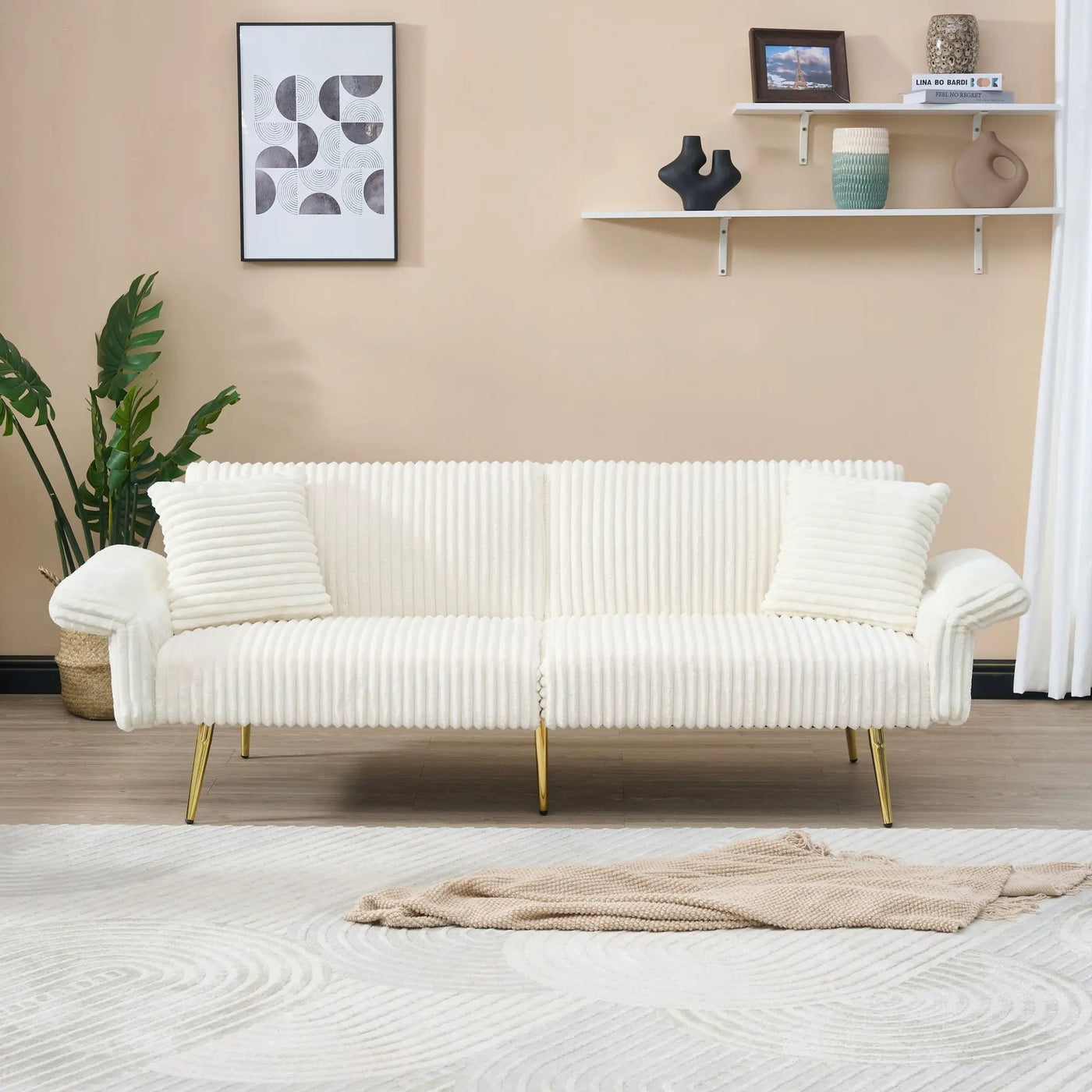 Luxury Foldable Double Sofa Bed With Folding Armrests by HouseOfZazla