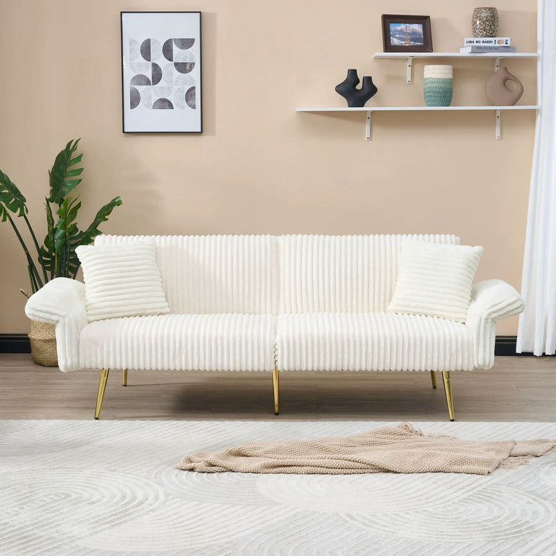 Luxury Foldable Double Sofa Bed With Folding Armrests