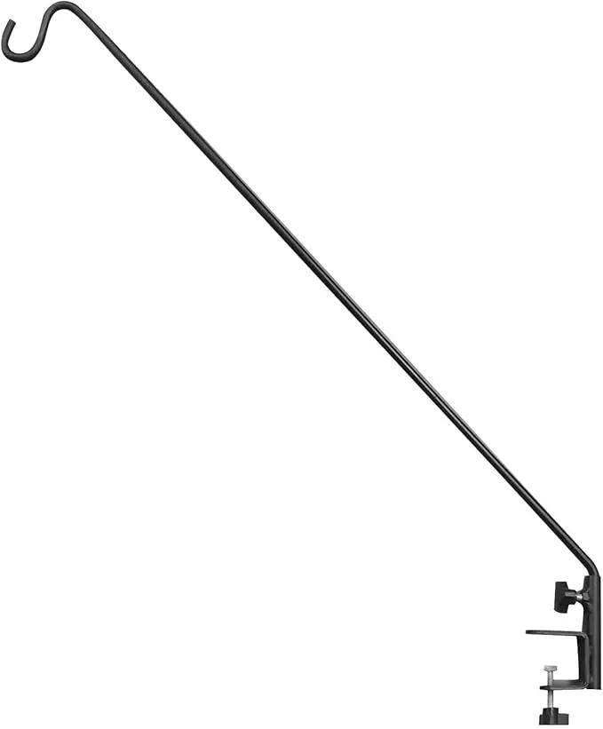 ERYTLLY Heavy Duty Deck Hook, Extensible and Adjustable Deck Hook with 2" Non Slip Horizontal Clamp for Hanging Bird Feeder, Plants, Suet Baskets,Wind Chimes,Lanterns and More by GreenHaven Gardens