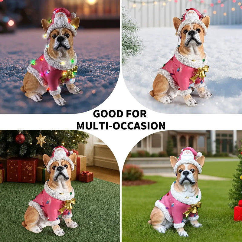 Christmas French Bulldog Statue by HouseOfZazla