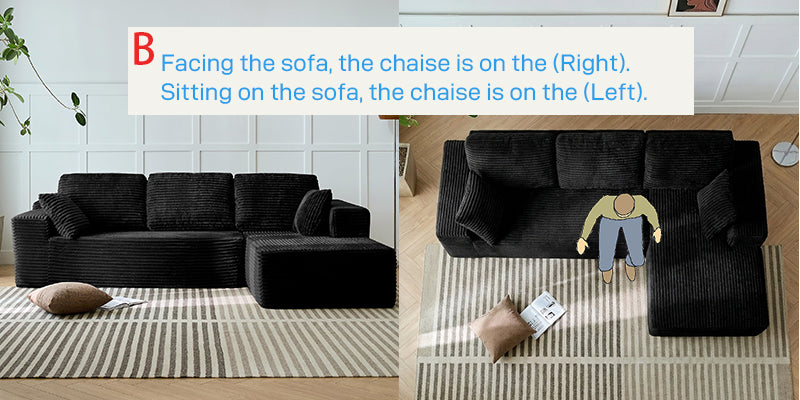 96" Compressed L-Shape Sofa by HouseOfZazla